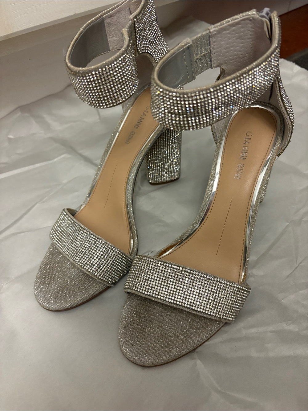 Gianni Bini Ronilynn Bling Jewel Embellished Dress Sandals - Picture 2 of 12